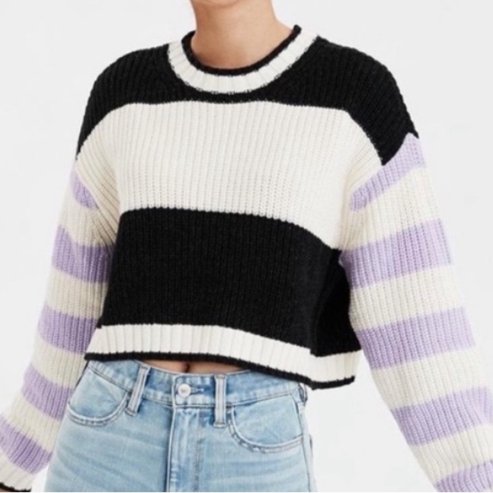 american eagle color block sweater